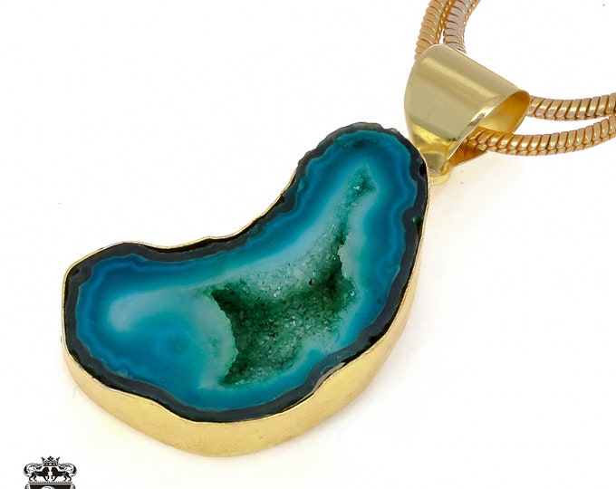 Tabasco Geode Pendant Necklaces & FREE 3MM Italian 925 Sterling Silver Chain GPH956