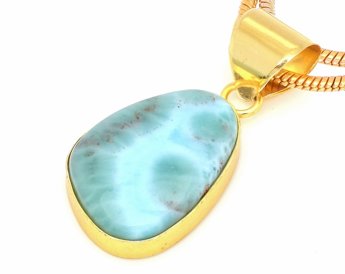 Larimar Pendant Necklaces & FREE 3MM Italian 925 Sterling Silver Chain GPH526