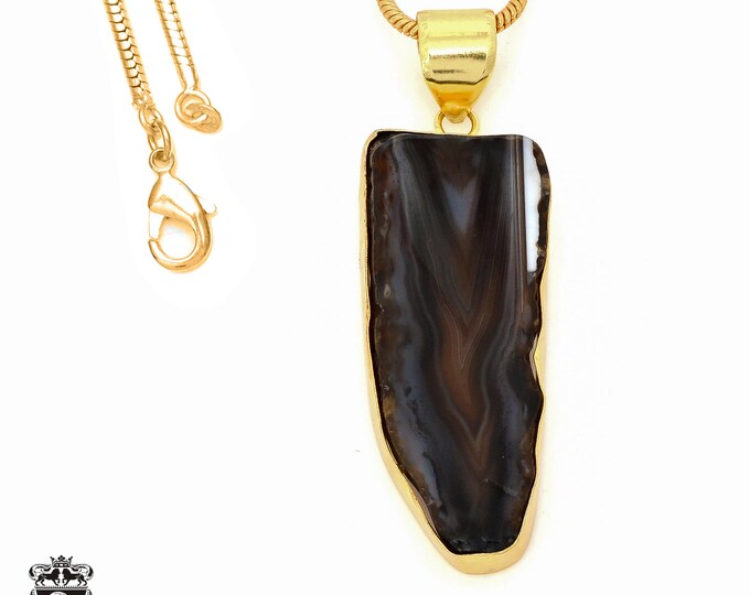 Agate Stalactite Pendant Necklaces & FREE 3MM Italian 925 Sterling Silver Chain GPH871