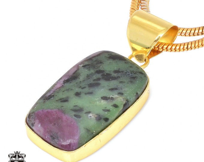 Ruby Zoisite Pendant Necklaces & FREE 3MM Italian 925 Sterling Silver Chain GPH94