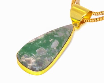 Variscite 24K Gold Pendant Necklace