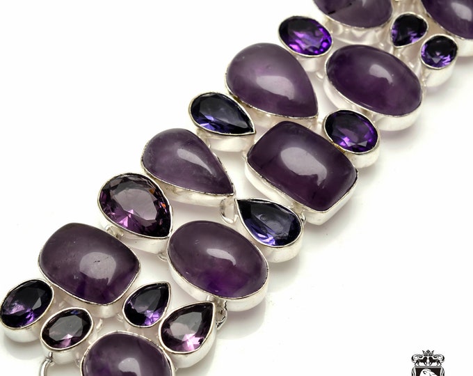 AMETHYST Faceted and Cabochon Bracelet  B3119