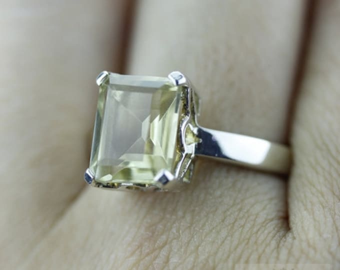 SIZE 7 LEMON TOPAZ Fine 925 Sterling Silver Ring (Nickel Free) r393