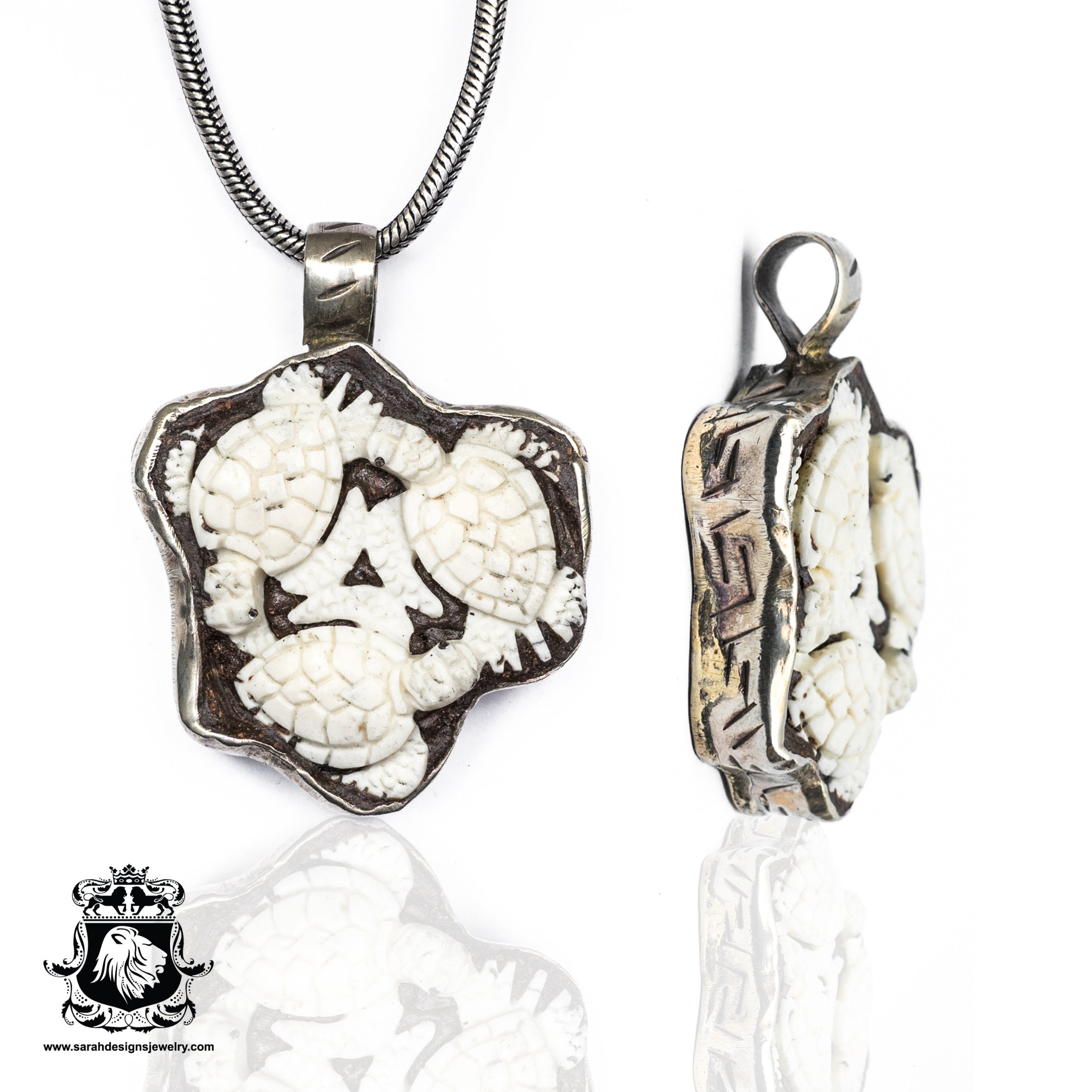 Flocking Sea Turtles Carving Pendant N122 - Etsy