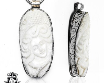 Lady Stork Carving Pendant N405