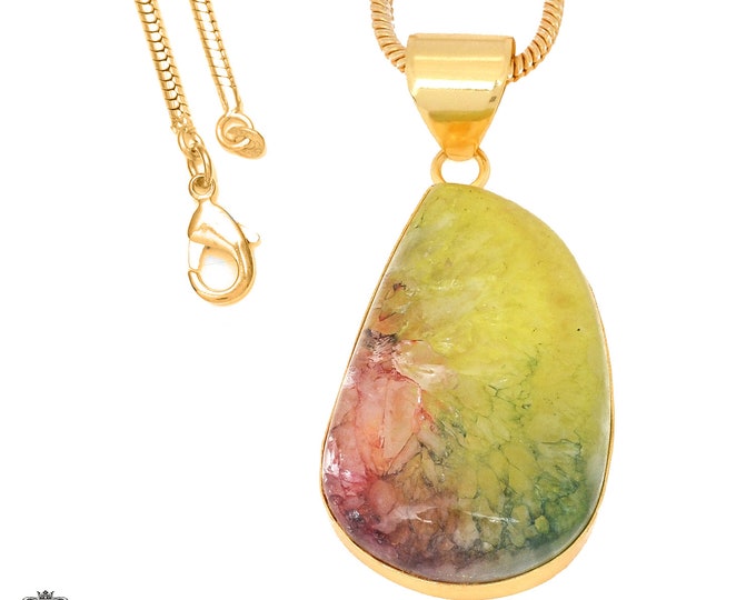 Rainbow Stalactite Pendant Necklaces & FREE 3MM Italian 925 Sterling Silver Chain GPH1135