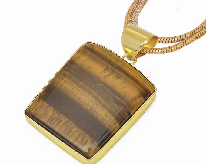 Tiger's Eye Pendant Necklaces & FREE 3MM Italian 925 Sterling Silver Chain GPH643