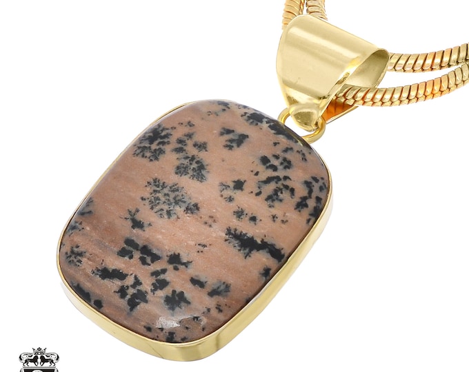 Merlinite Dendritic Opal Pendant Necklaces & FREE 3MM Chain GPH754