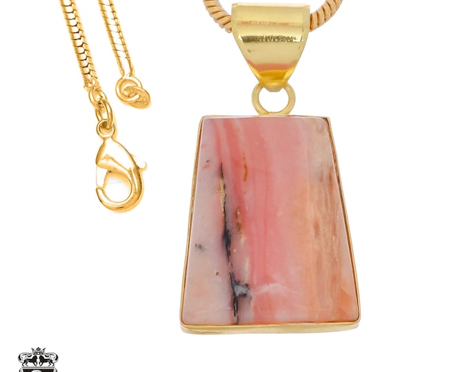 Peruvian Pink Opal Pendant Necklaces & FREE 3MM Italian 925 Sterling Silver Chain GPH993