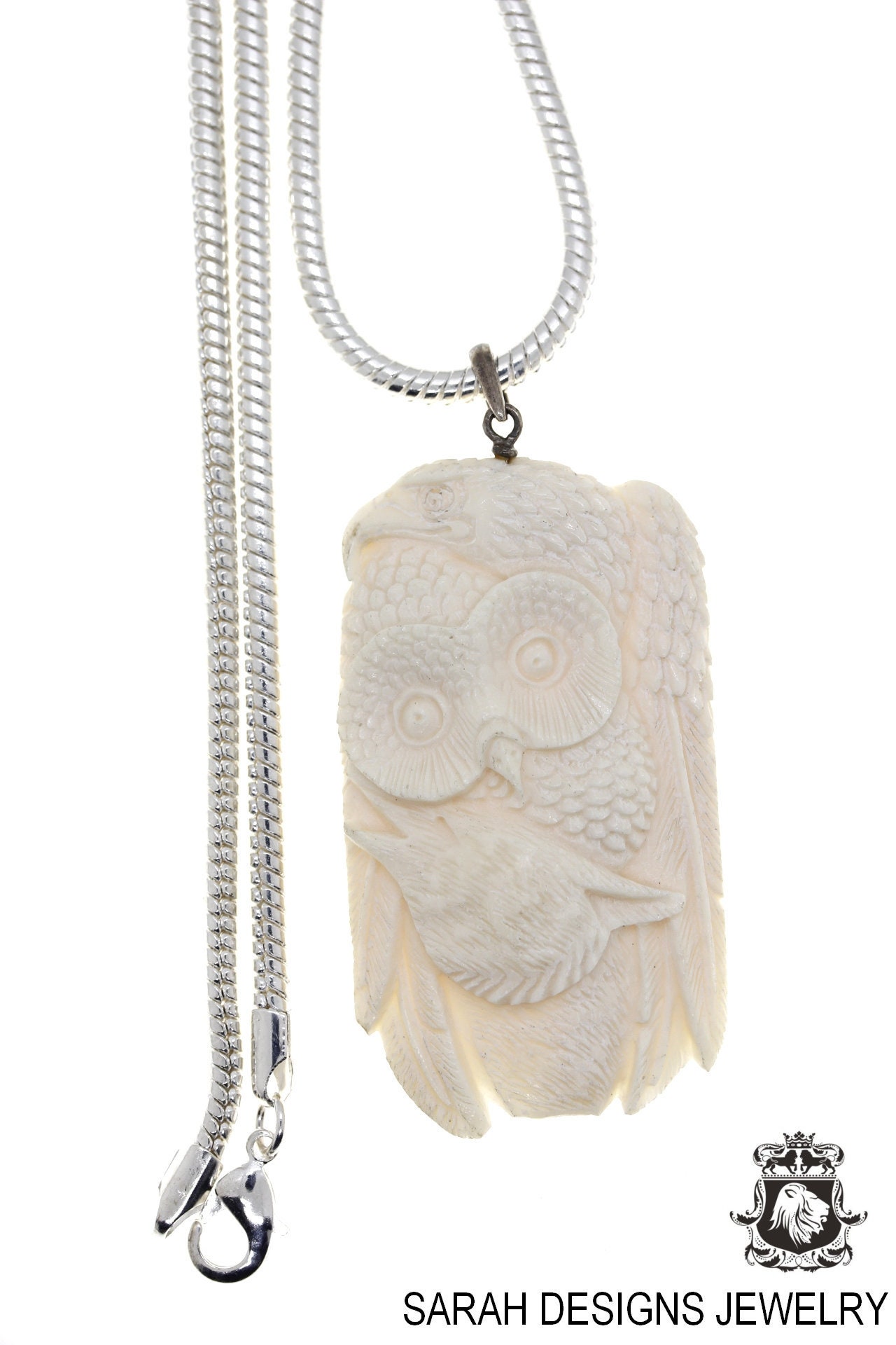Eagle Owl Carving Pendant C227