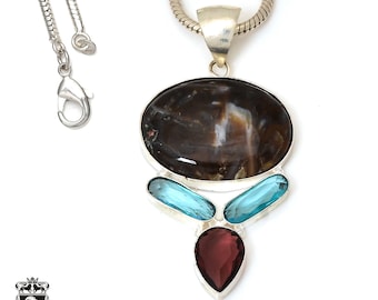 Stick Agate  Pendant & FREE 3MM Italian Snake Chain P7519