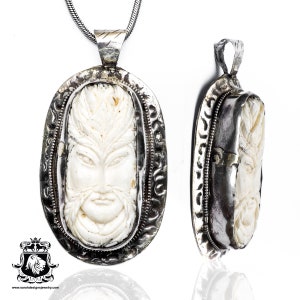 Masquerading Lady Carving Pendant & FREE 2MM Italian 925 Sterling Silver Chain N254