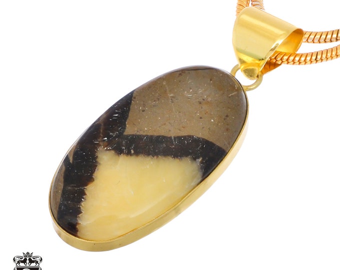 Septarian Dragonstone Pendant Necklaces & FREE 3MM Italian 925 Sterling Silver Chain GPH1351