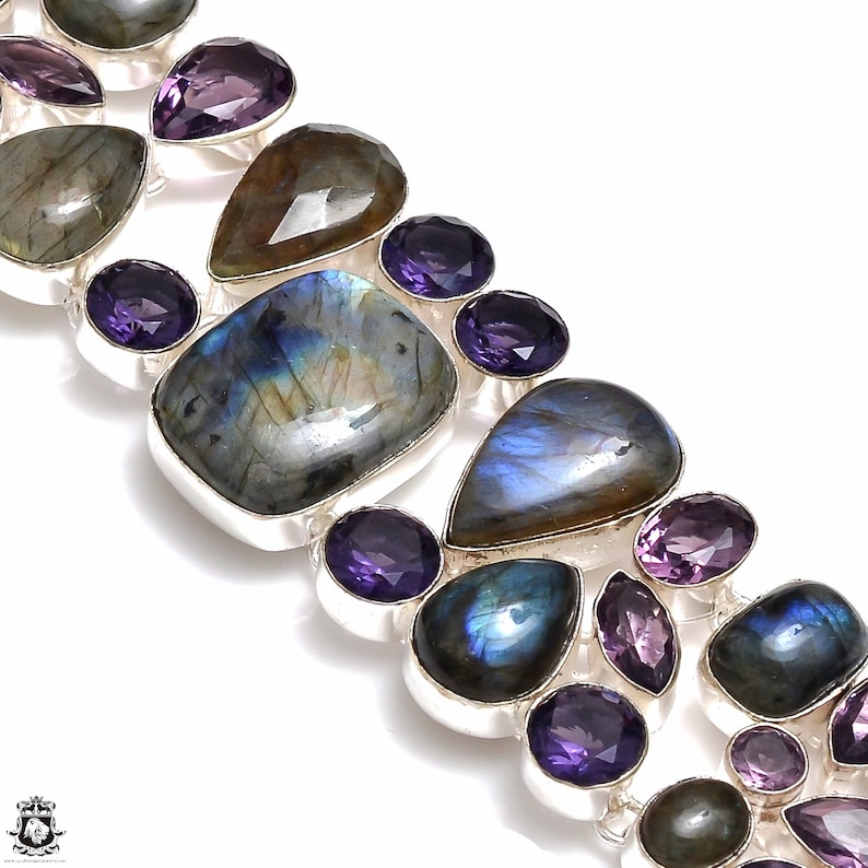 Labradorite Amethyst Bracelet B4119