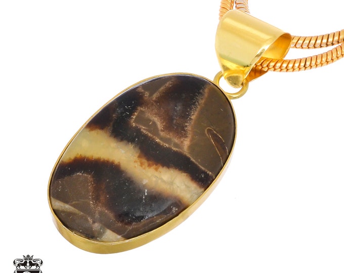 Septarian Dragonstone Pendant Necklaces & FREE 3MM Italian 925 Sterling Silver Chain GPH1352