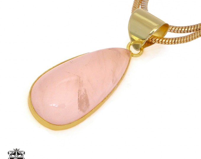 Rose Quartz Pendant Necklaces & FREE 3MM Italian 925 Sterling Silver Chain GPH974