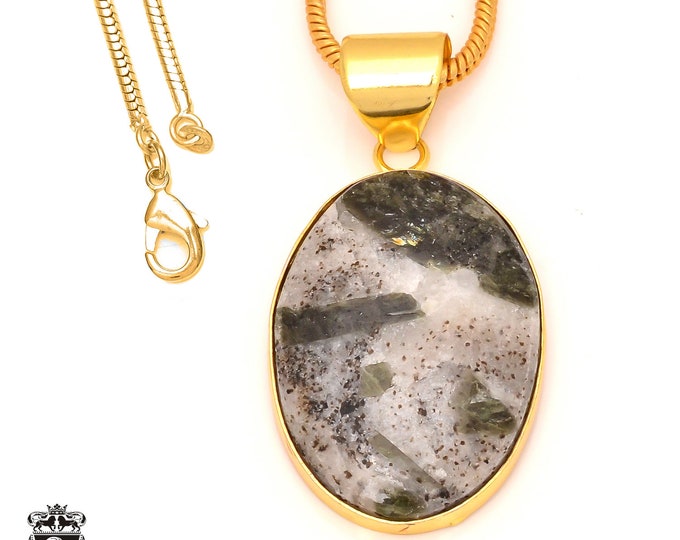 Epidote Pendant Necklaces & FREE 3MM Italian 925 Sterling Silver Chain GPH171