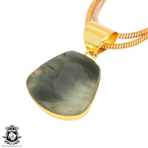 Colliers à pendentif serpentine et chaîne en argent sterling italien 925 de 2 mm GRATUITE GPH1436