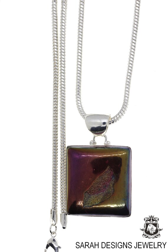 Lot De Pendentifs Fantaisie Titanium Druzy - Argenté Plaqué 925 - Fait Main - Inde