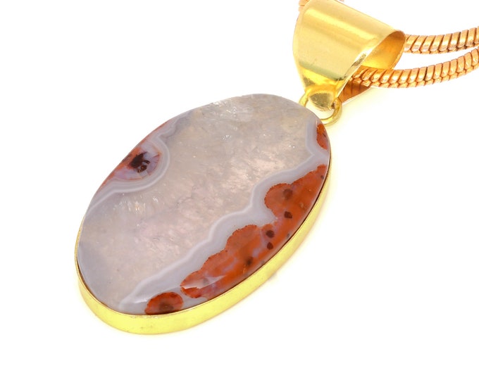 Laguna Lace Agate Pendant Necklaces & FREE 3MM Italian 925 Sterling Silver Chain GPH1625