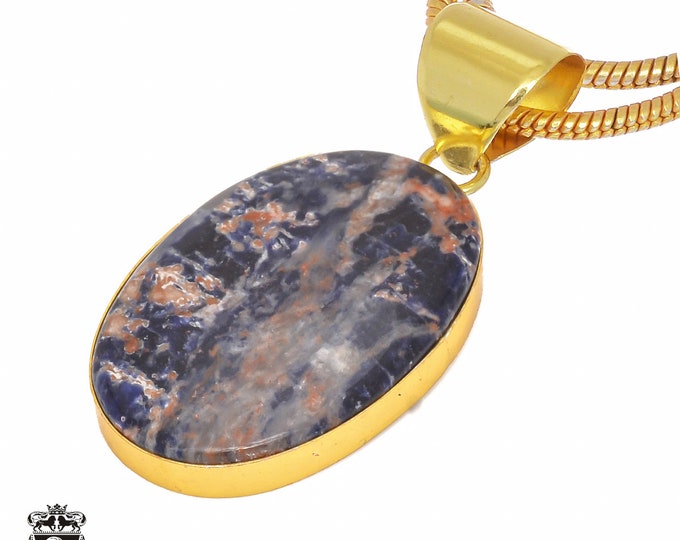 Sodalite Pendant Necklaces & FREE 3MM Italian 925 Sterling Silver Chain GPH340