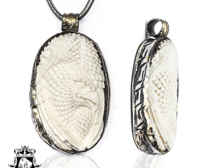 Flocking Eagle Carving Pendant & FREE 3MM Italian 925 Sterling Silver Chain N113