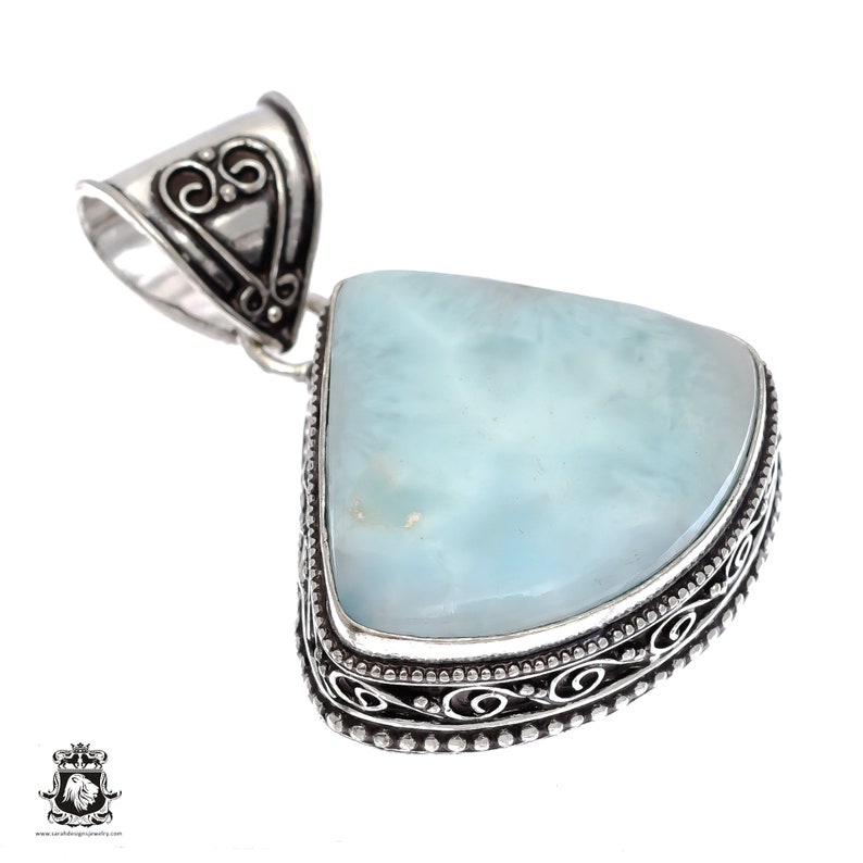 Caribbean LARIMAR Pendant 4MM Italian Snake Chain V866