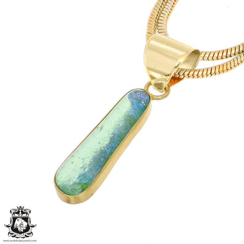 Dichroic Glass Pendant Necklaces & FREE 3MM Italian 925 Sterling Silver Chain GPH785 image 2