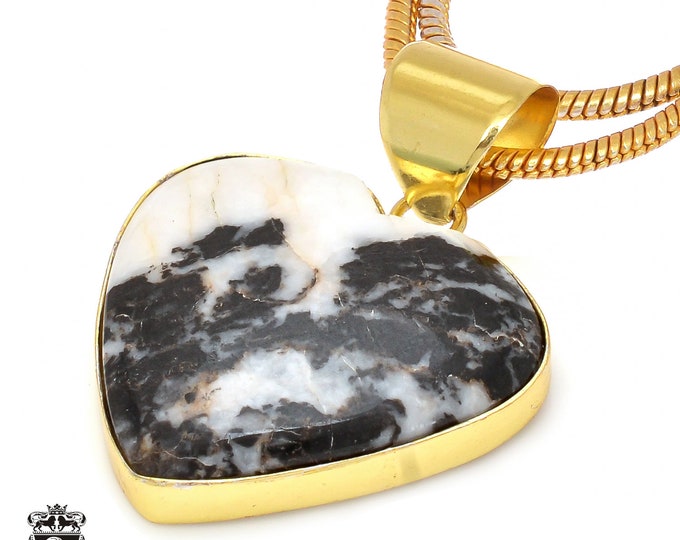 Zebra Dolomite Pendant Necklaces & FREE 3MM Italian 925 Sterling Silver Chain GPH9