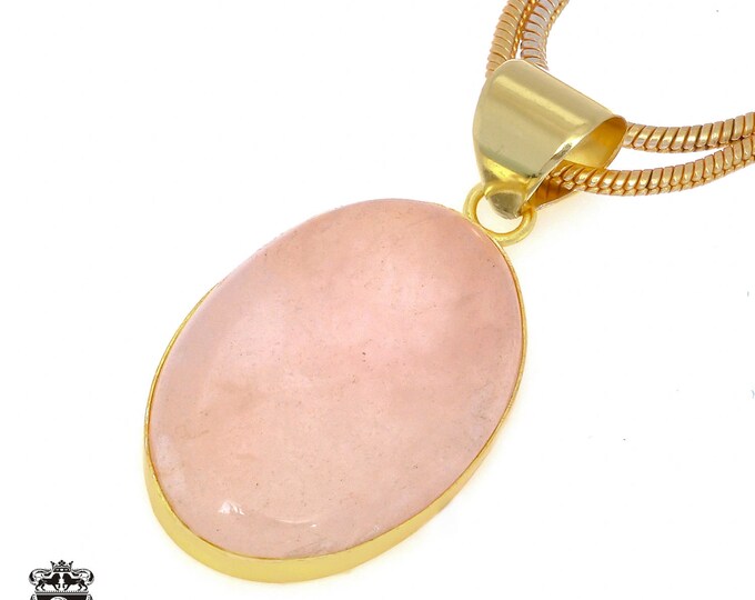 Rose Quartz Pendant Necklaces & FREE 3MM Italian 925 Sterling Silver Chain GPH978