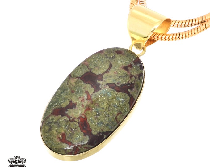 Dragon Blood Jasper Pendant Necklaces & FREE 3MM Italian 925 Sterling Silver Chain GPH711