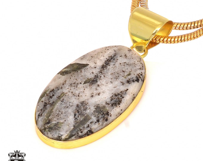 Epidote Pendant Necklaces & FREE 3MM Italian 925 Sterling Silver Chain GPH174