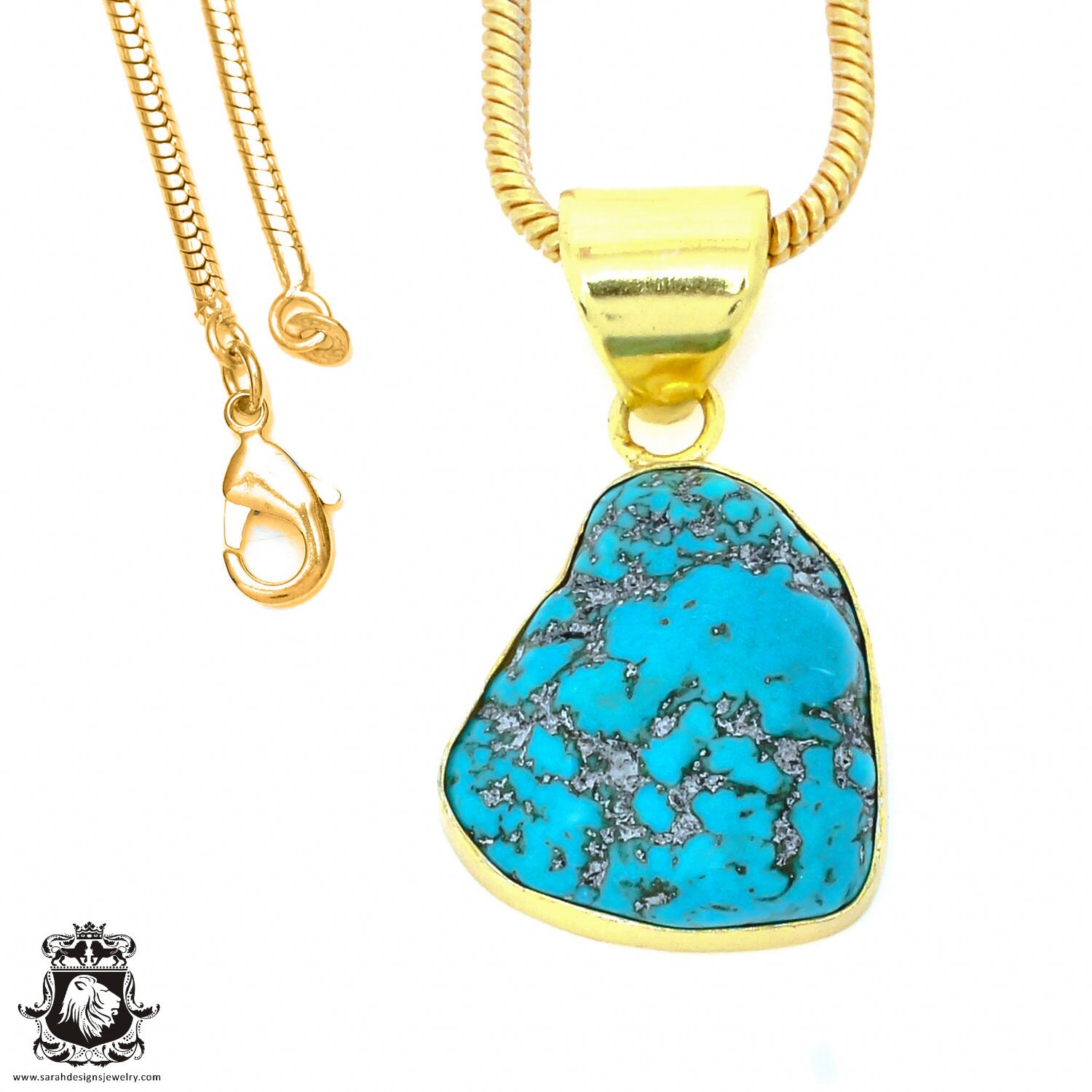 Tibetan Turquoise Nugget Pendant Necklaces & FREE 3MM Italian 925 Sterling Silver Chain GPH916