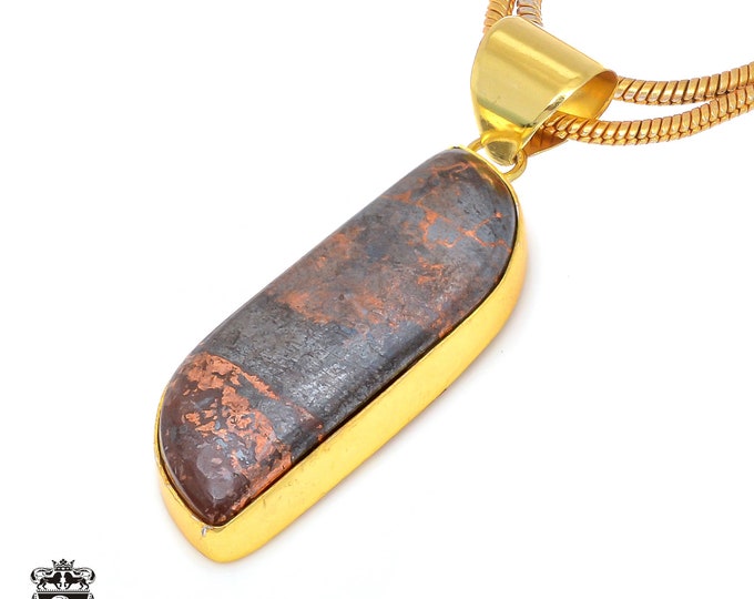 Pyritized Crazy lace Agate Pendant Necklaces & FREE 3MM Chain GPH181