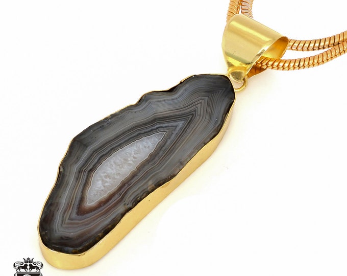 Agate Stalactite Pendant Necklaces & FREE 3MM Italian 925 Sterling Silver Chain GPH877