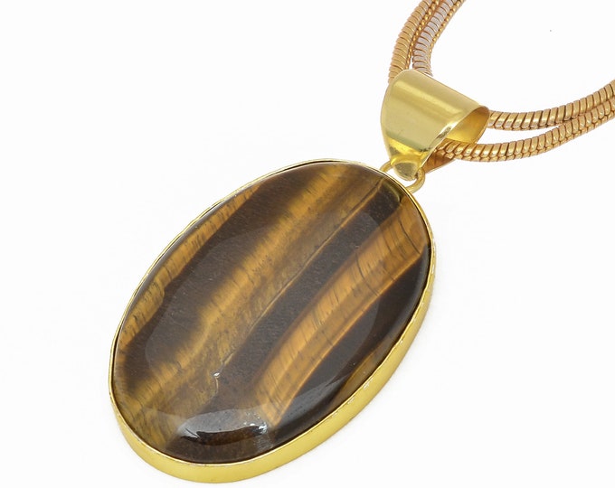 Tiger's Eye Pendant Necklaces & FREE 3MM Italian 925 Sterling Silver Chain GPH645