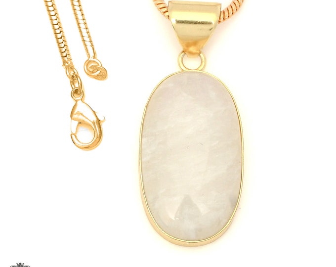 Rainbow Moonstone Pendant Necklaces & FREE 3MM Italian 925 Sterling Silver Chain GPH1677