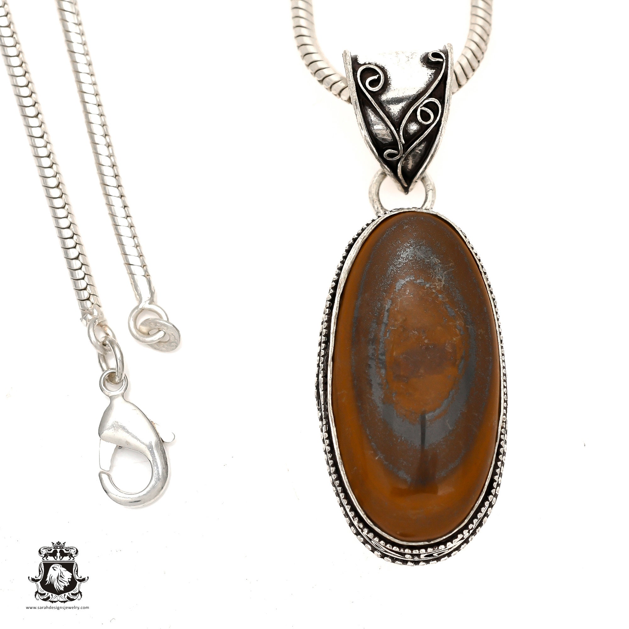 Lot De 2 Colliers En Obsidienne Œil Arc-en-Ciel Doré - Pendentifs 18 Mm Et 20 Mm, Pour Homme Et Femme, Pierre Naturelle
