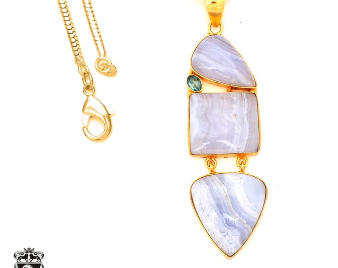 Blue Labradorite 24K Gold  Minimalist Necklace • Gemstone Necklace GP113