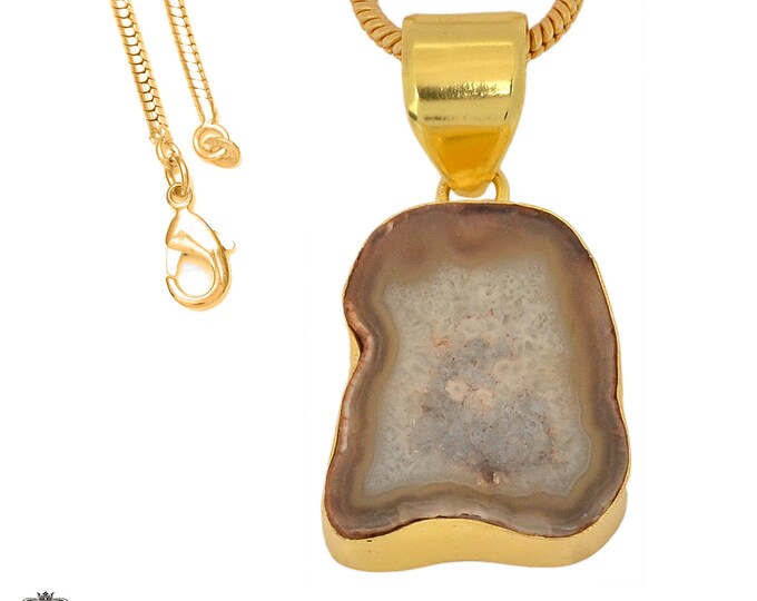 Tabasco Geode Pendant Necklaces & FREE 3MM Italian 925 Sterling Silver Chain GPH1045