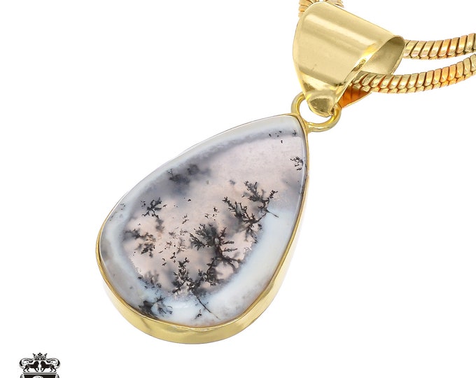 Dendritic Opal Pendant Necklaces & FREE 3MM Italian 925 Sterling Silver Chain GPH838