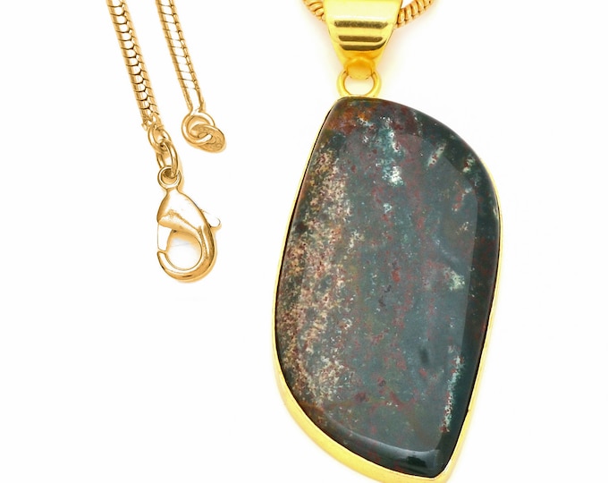 Bloodstone Pendant Necklaces & FREE 3MM Italian 925 Sterling Silver Chain GPH568