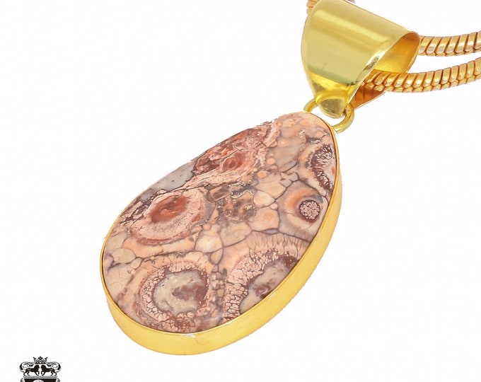 Bird Eye Jasper Pendant Necklaces & FREE 3MM Italian 925 Sterling Silver Chain GPH385