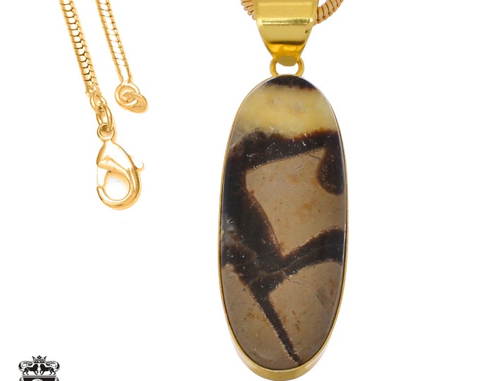Septarian Dragonstone Pendant Necklaces & FREE 3MM Italian 925 Sterling Silver Chain GPH1343