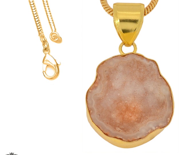 Tabasco Geode Pendant Necklaces & FREE 3MM Italian 925 Sterling Silver Chain GPH1040