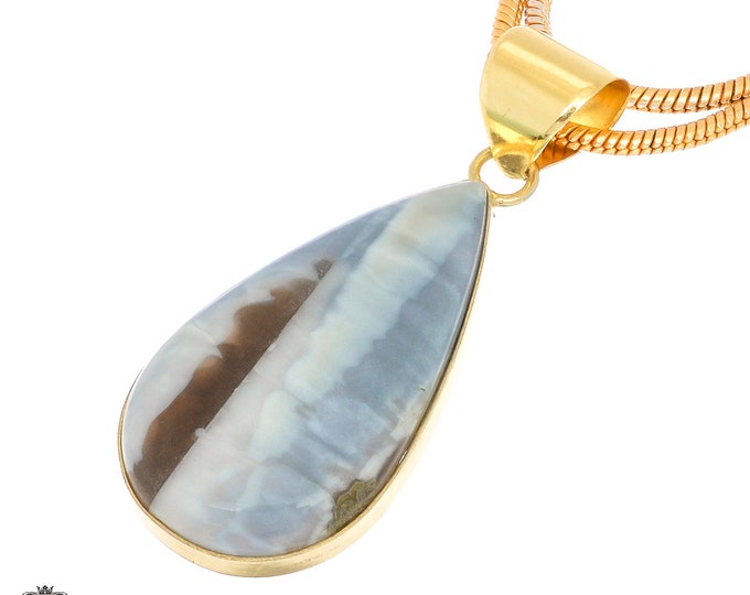 Owyhee Blue Opal Pendant Necklaces & FREE 3MM Italian 925 Sterling Silver Chain GPH1059