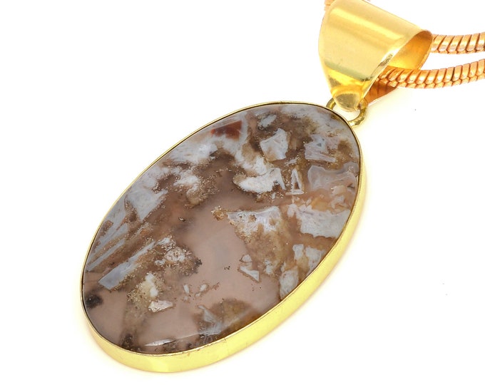 Stick Agate Pendant Necklaces & FREE 3MM Italian 925 Sterling Silver Chain GPH1586