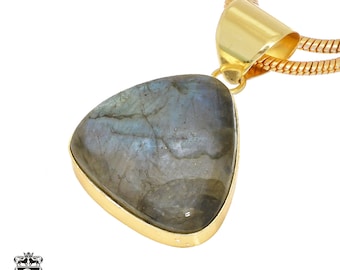 ブルーラブラドライトペンダントネックレス＆イタリア製925