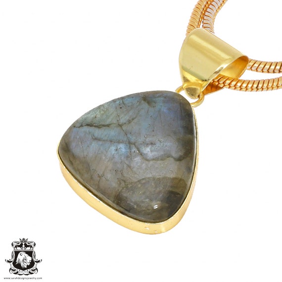 ブルーラブラドライトペンダントネックレス＆イタリア製925