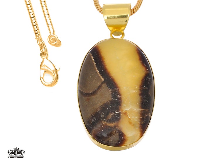 Septarian Dragonstone Pendant Necklaces & FREE 3MM Italian 925 Sterling Silver Chain GPH1348
